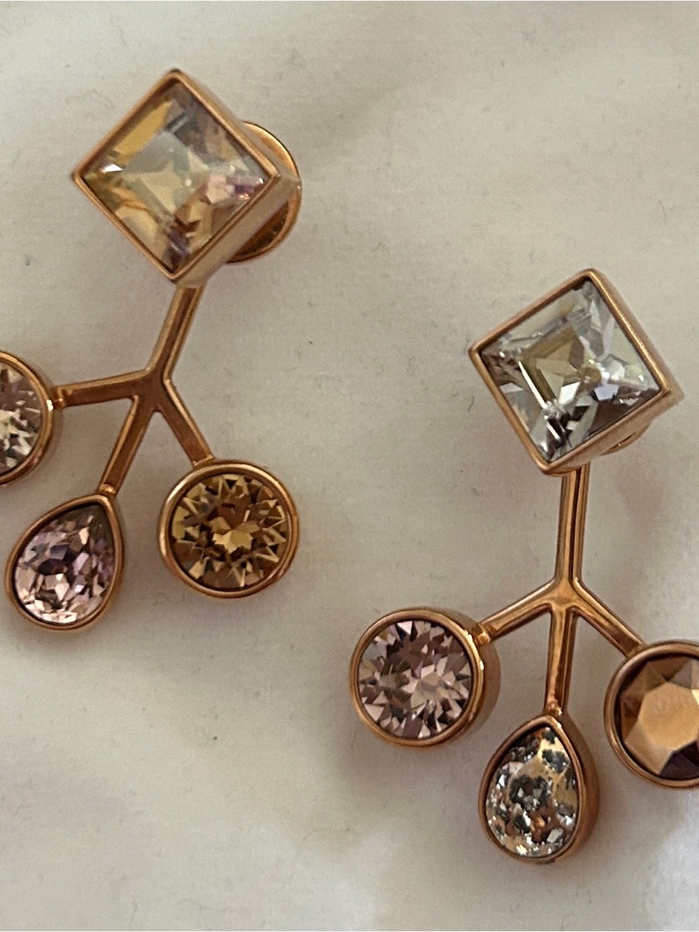 Atelier Swarovski by Paul Andrew Collectible Rose Gold Earrings Crystal Jackets